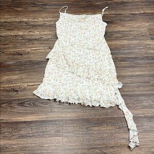 Caution to the wind Floral Ruffle Hem Dress